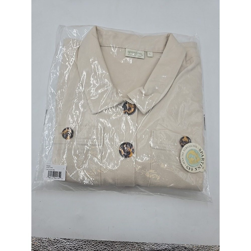 NWT Spartina 449 Utility Jacket Reagan Button Front Cropped- L - Picture 8 of 12